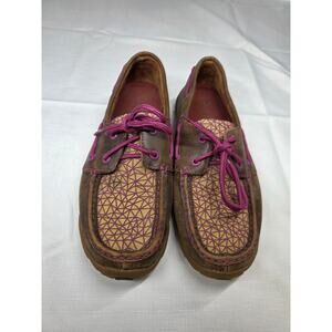 Women's Twisted X Lace Up Driving Shoes Sneakers Size 8 Brown Purple